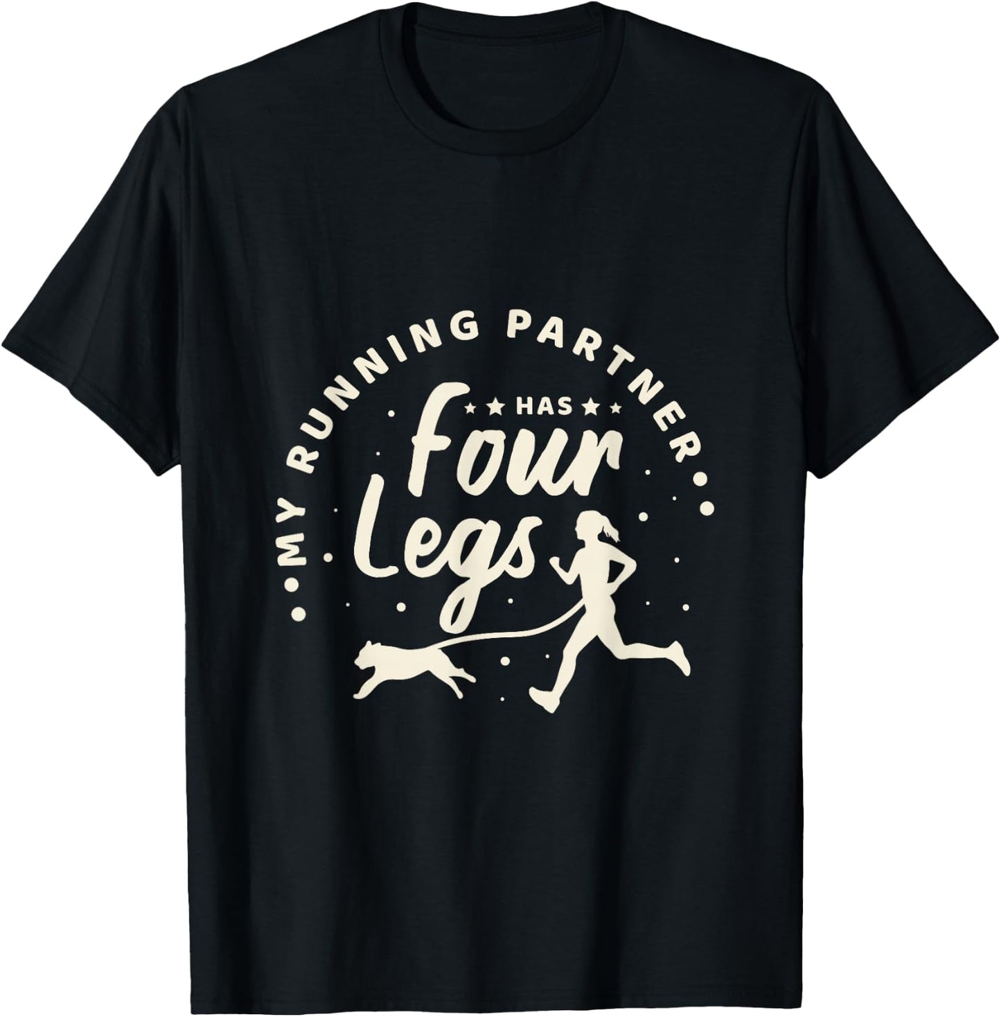 Canicross Trail Running Saying Jogging with Dog Gift T-Shirt - T-Shirt | Black