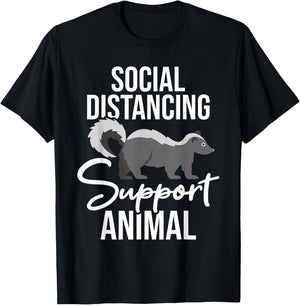 Social Distancing - Skunk Wildlife Lover Zookeeper Zoologist T-Shirt - T-Shirt | Black