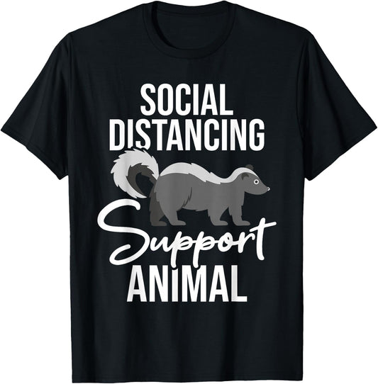 Social Distancing - Skunk Wildlife Lover Zookeeper Zoologist T-Shirt - T-Shirt | Black
