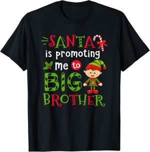 Santa Is Promoting Me To Big Brother Christmas Kids Boys T-Shirt - T-Shirt | Black