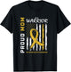 Gold Proud Mom of a Warrior Childhood Cancer Awareness Flag T-Shirt - T-Shirt | Black