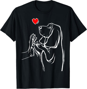 Basset Hound Love Dog Women Girls T-Shirt - T-Shirt | Black