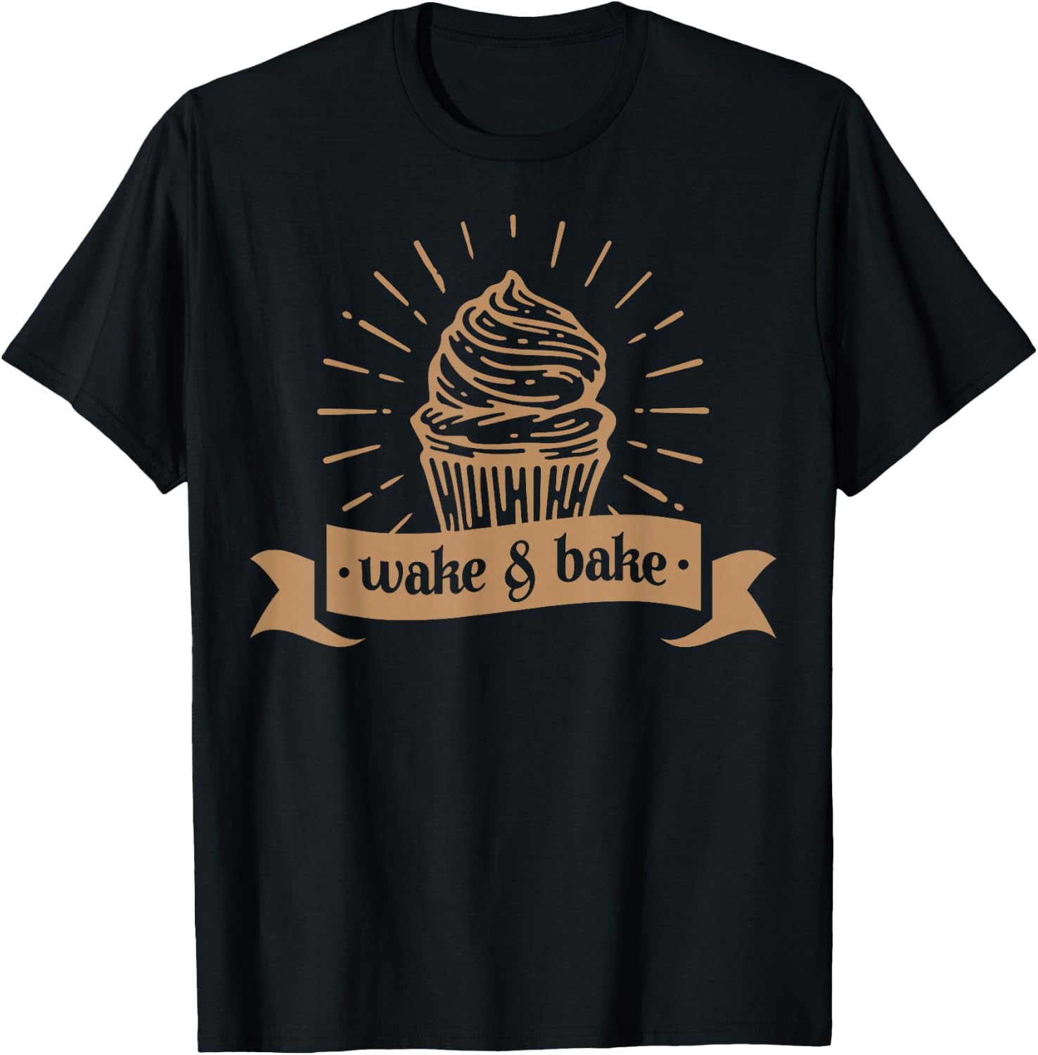 Wake & Bake Cupcake Baking Chef T-Shirt - T-Shirt | Black