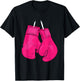 Pink Boxing Gloves Breast Cancer Awareness Cool Warrior T-Shirt - T-Shirt | Black