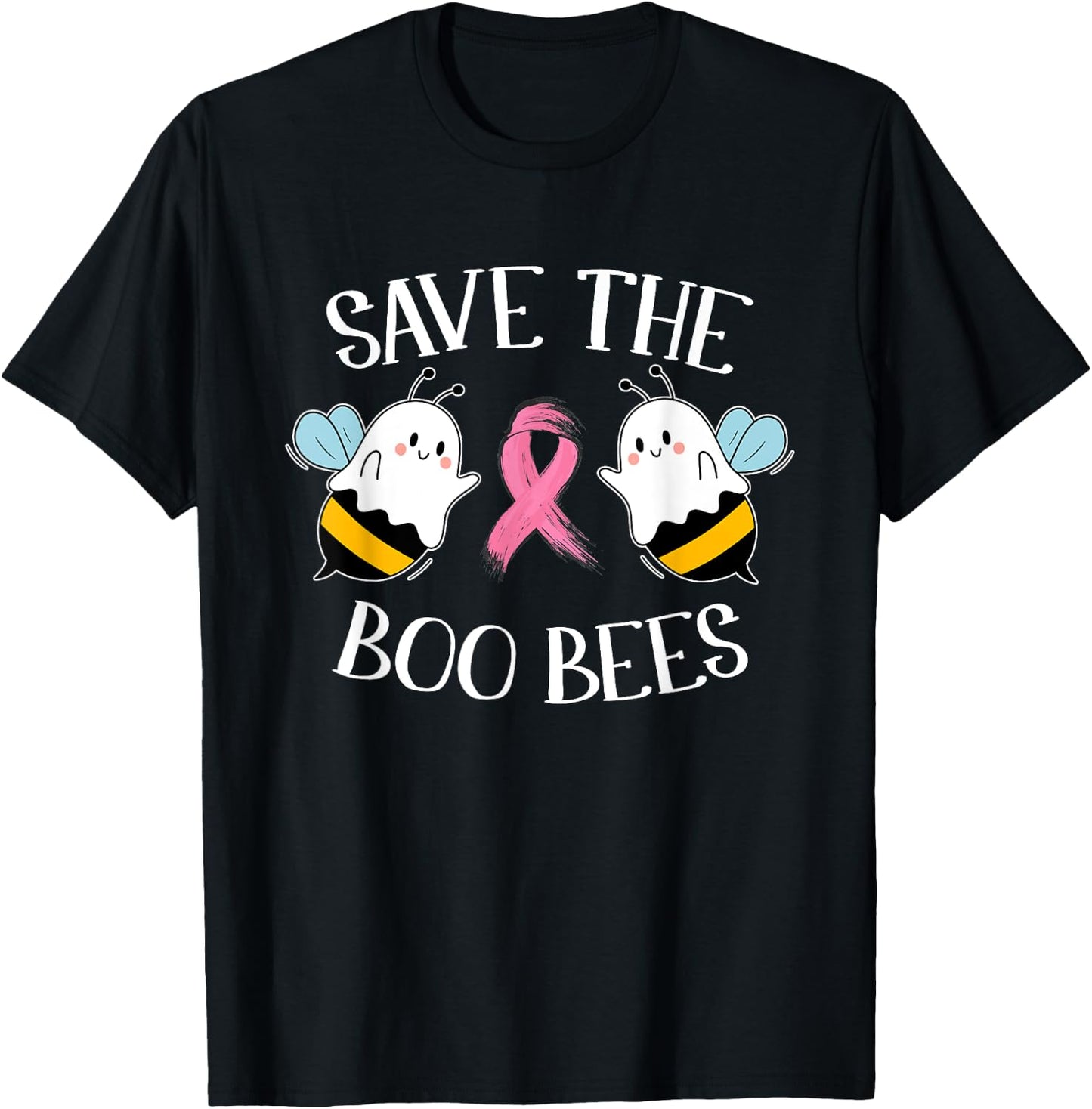 Save The Boo-Bees Lazy Halloween Costume Breast Cancer T-Shirt - T-Shirt | Black