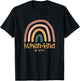 Human Kind Be Both Equality Kindness Humankind Retro Rainbow T-Shirt - T-Shirt | Black