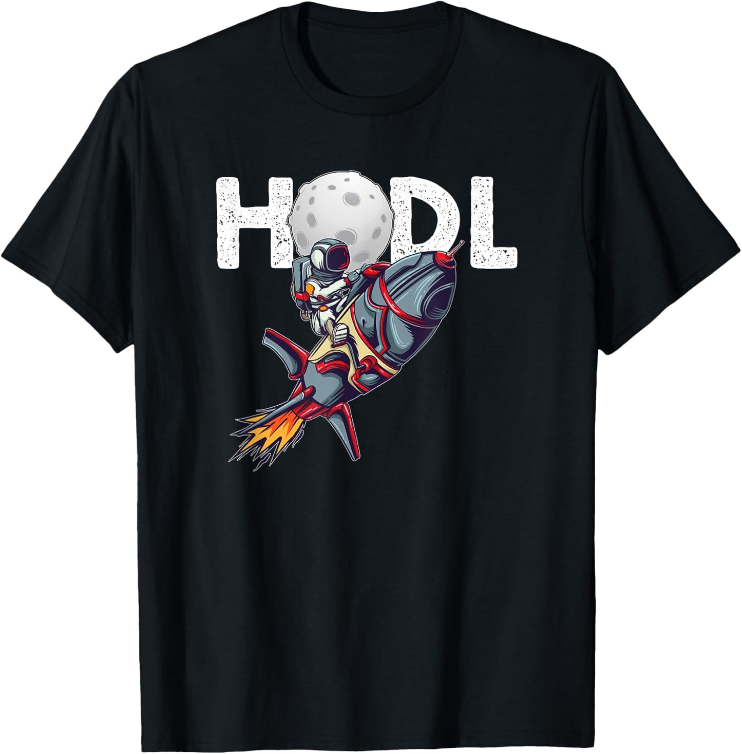 Bitcoin "HODL" Astronaut Crypto To The Moon Funny T-Shirt - T-Shirt | Black