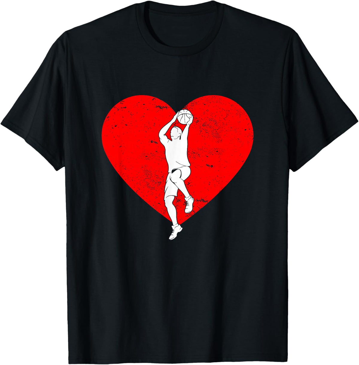 Basketball Valentine Day Gifts For Basketball Lover Boys Men T-Shirt - T-Shirt | Black