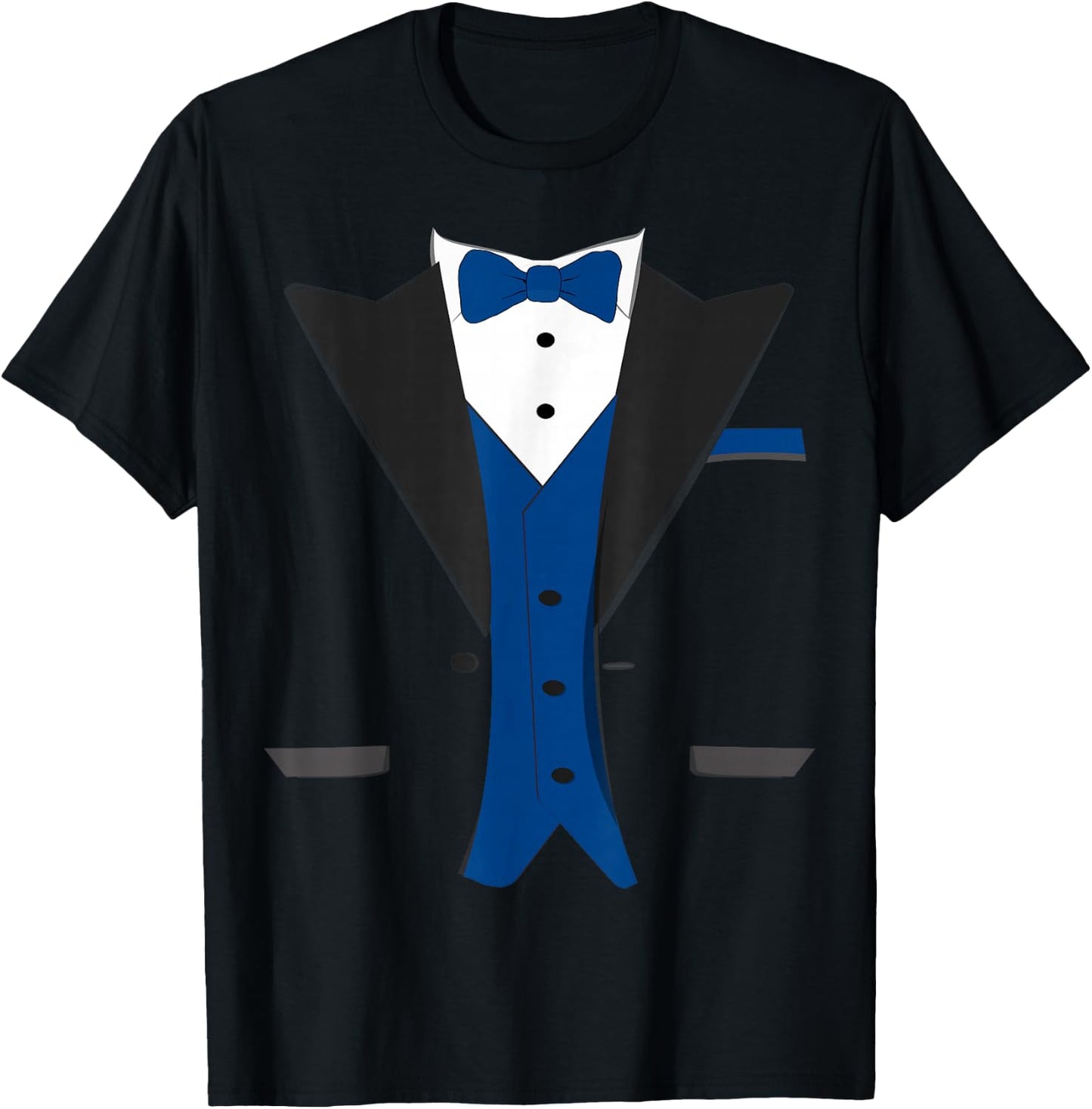 Tuxedo Halloween Wedding Groom Costume Blue Funny T-Shirt - T-Shirt | Black
