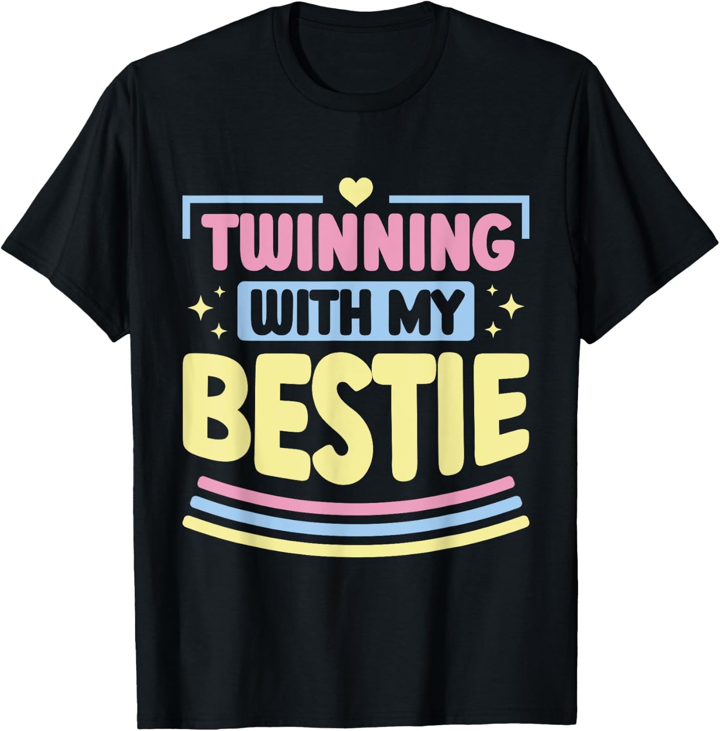 Friends Matching Twins Day Kids Bestie T-Shirt - T-Shirt | Black