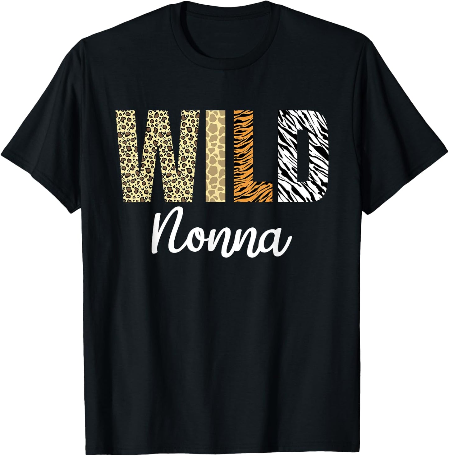 Nonna of The Wild One Zoo Birthday Safari Jungle Animal T-Shirt - T-Shirt | Black