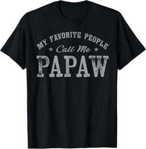 My Favorite People Call Me Papaw Vintage T-Shirt - T-Shirt | Black