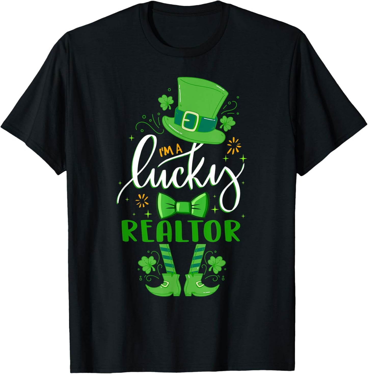 Matching St Patricks Day Leprechaun I'm a Lucky Realtor T-Shirt - T-Shirt | Black