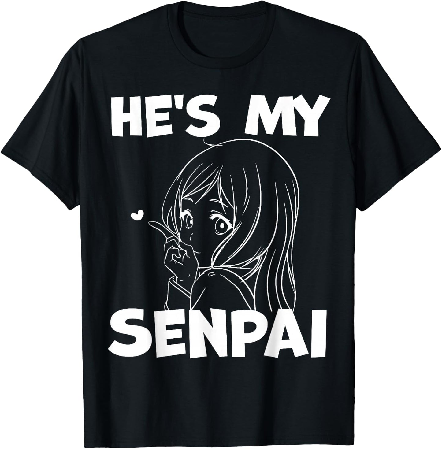 He's My Senpai Funny Anime Matching Couple Girlfriend Gift T-Shirt - T-Shirt | Black