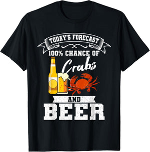 Crabs and Beer Chesapeake Blue Crab Shirt Crabbing Men Women T-Shirt - T-Shirt | Black