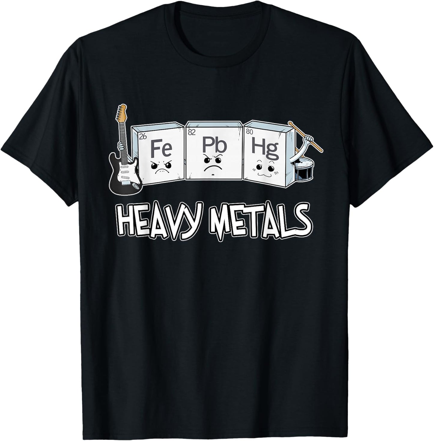 Fun Heavy Metals Shirt Nerd Chemistry Rock And Roll Science T-Shirt - T-Shirt | Black