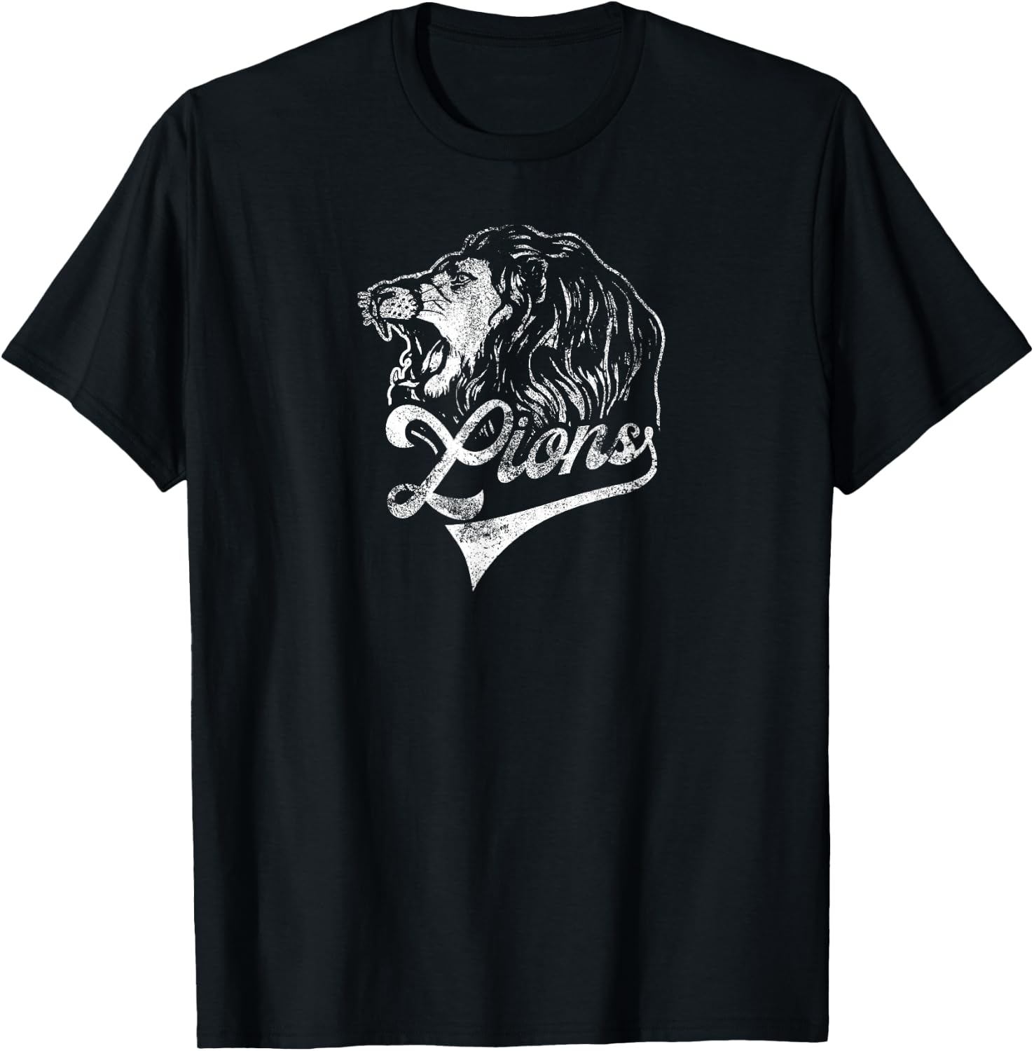 Lions School Sports Fan Team Spirit Mascot Vintage T-Shirt - T-Shirt | Black