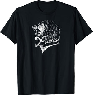 Lions School Sports Fan Team Spirit Mascot Vintage T-Shirt - T-Shirt | Black
