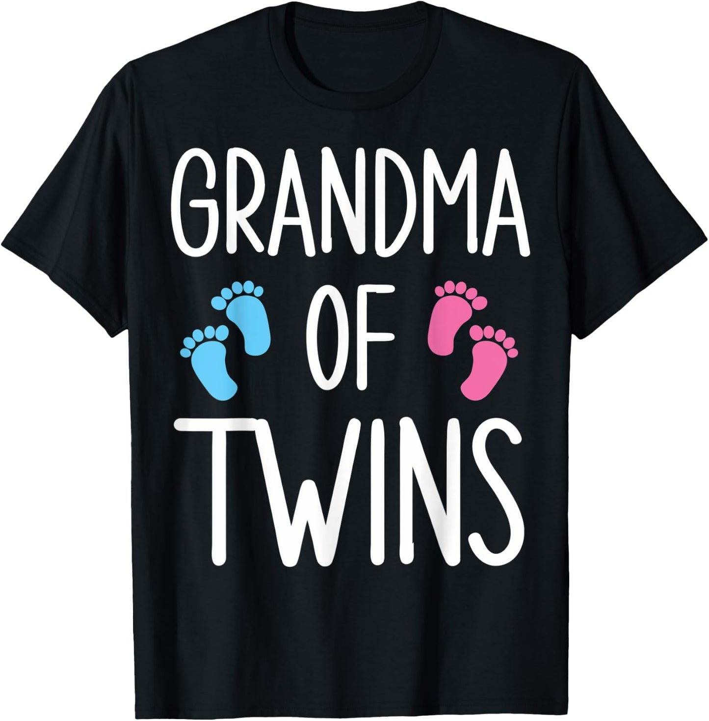 Cute Granny Of Twins Twin Grandma Of Twins Twin Grandmother T-Shirt - T-Shirt | Black