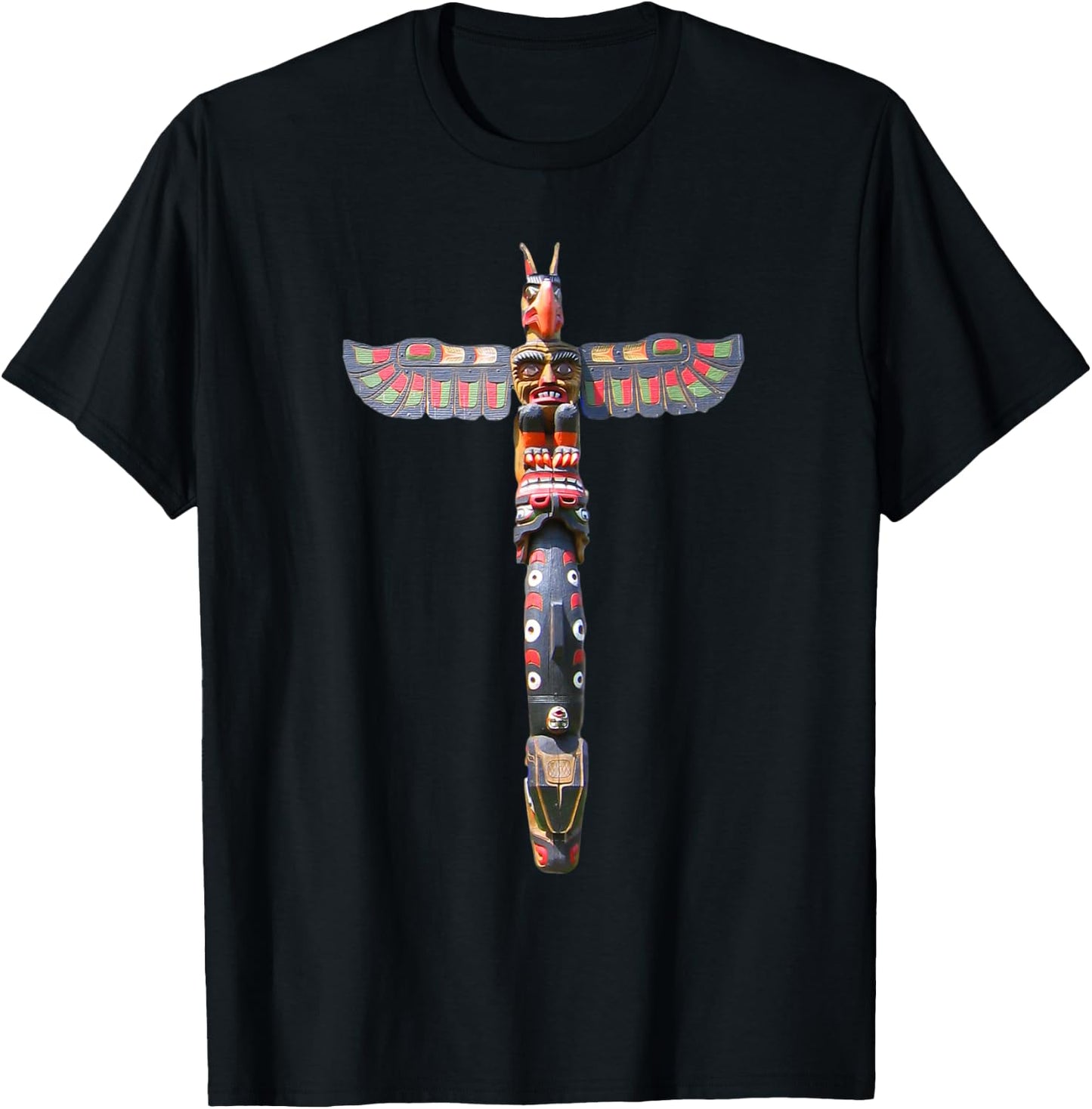 Native American Indian Northwest Totem Pole Art Washington T-Shirt - T-Shirt | Black
