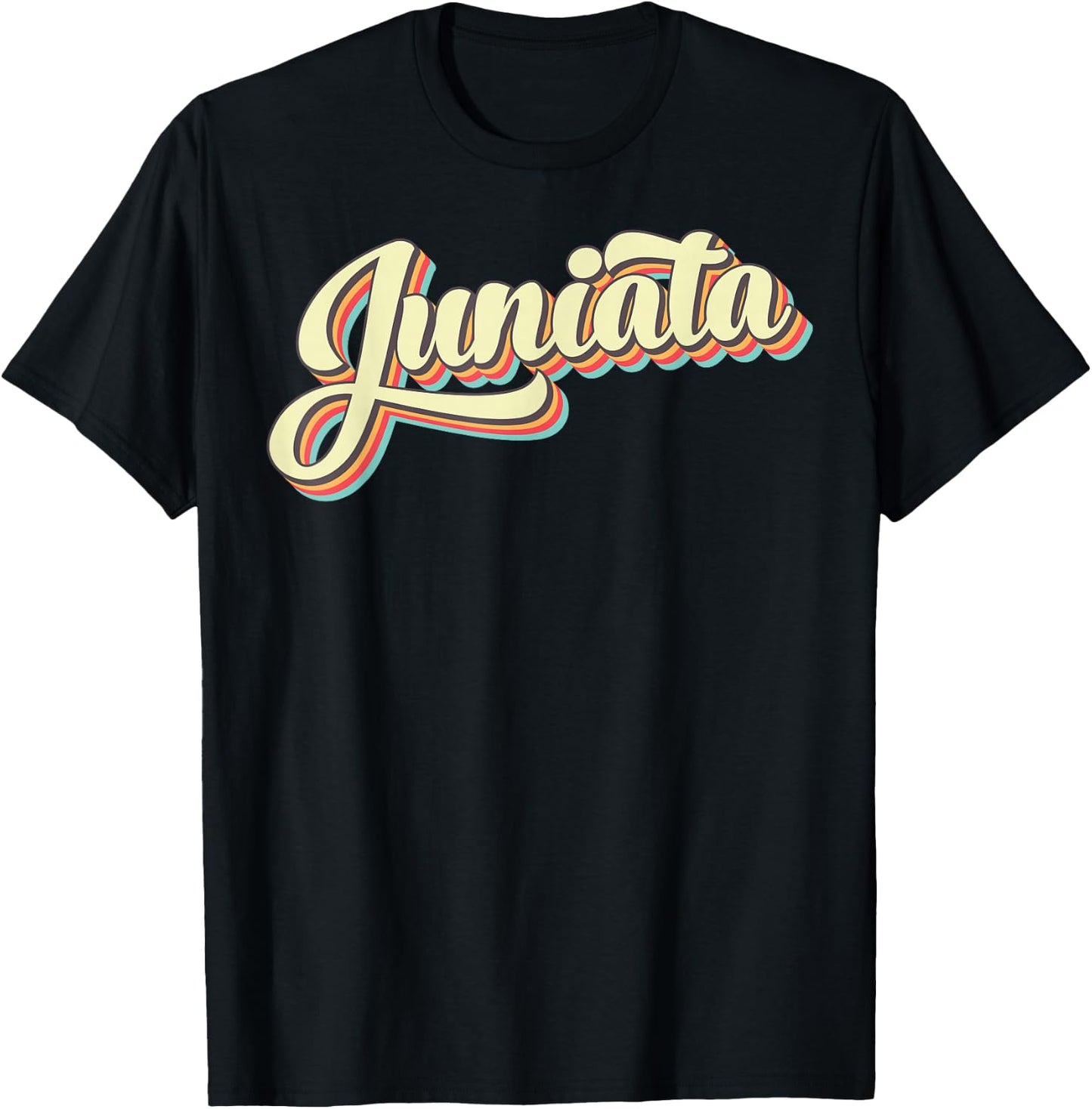 Juniata Retro Art Baseball Font Vintage T-Shirt - T-Shirt | Black