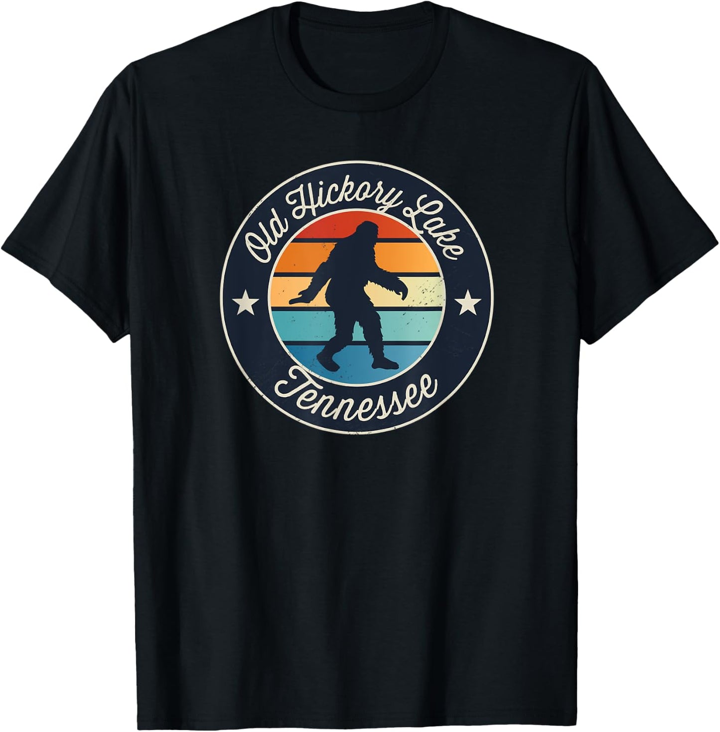 Old Hickory Lake Tennessee Sasquatch Souvenir T-Shirt - T-Shirt | Black