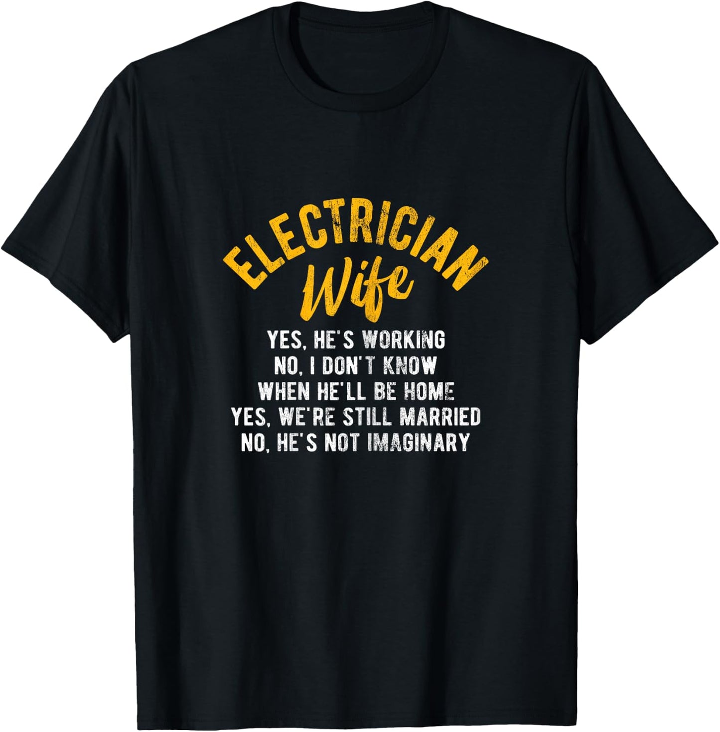 Electrician Wife Electricity Electrician T-Shirt - T-Shirt | Black