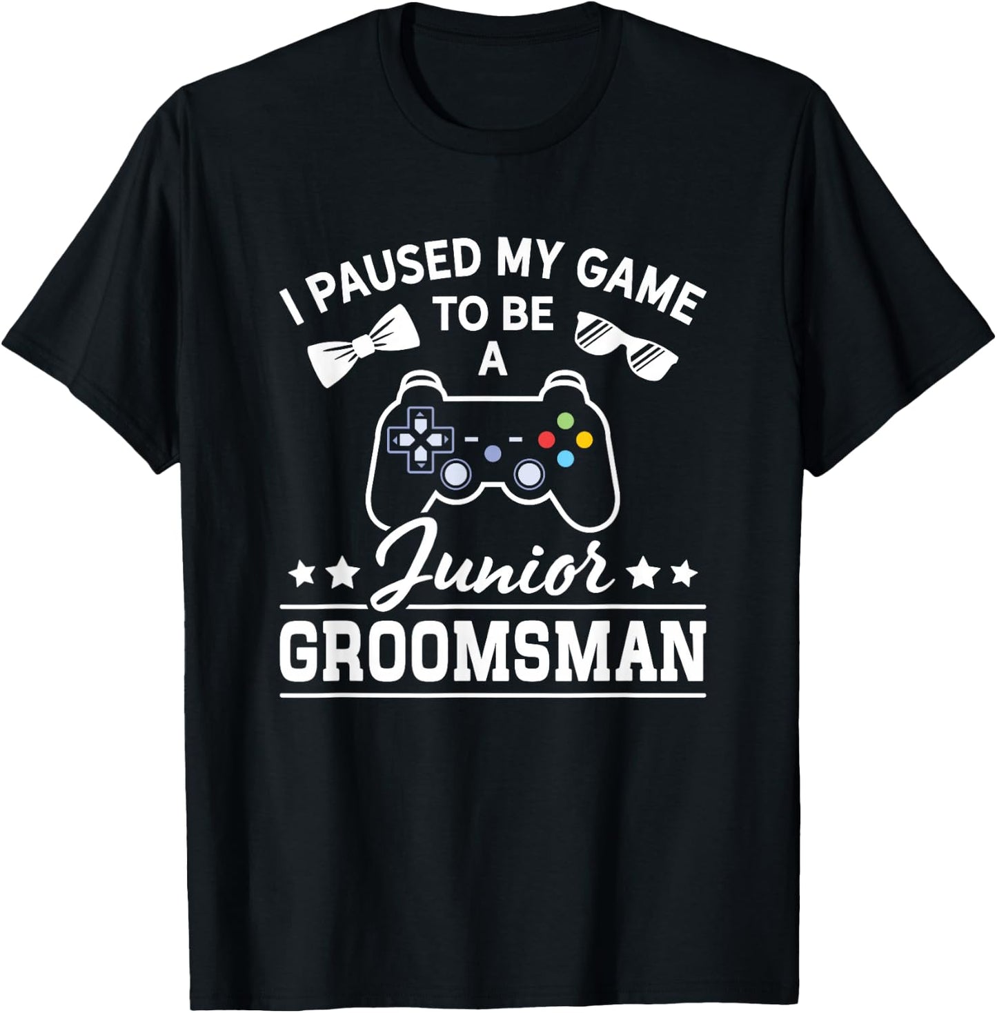 Video Gamer Paused My Game Junior Groomsmen Junior Groomsman T-Shirt - T-Shirt | Black
