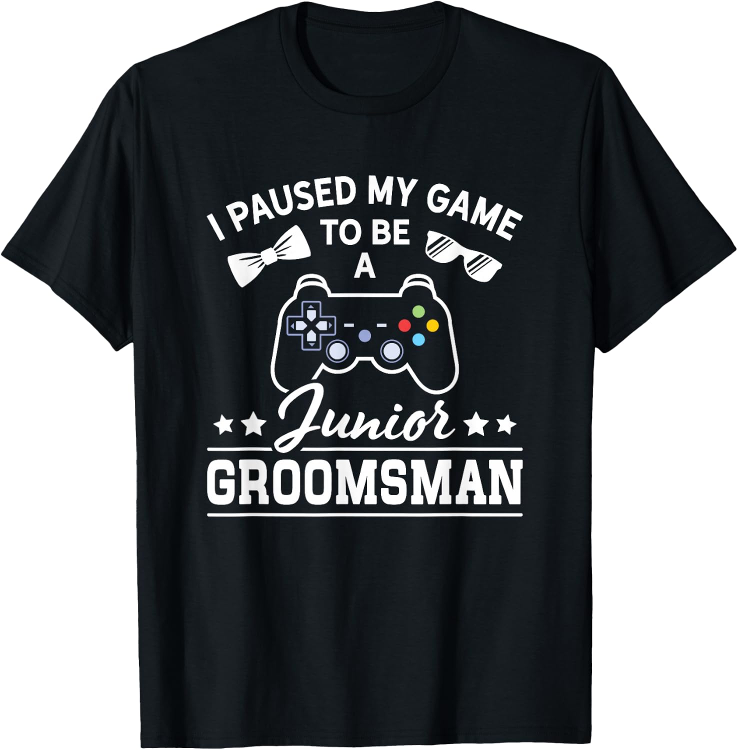 Video Gamer Paused My Game Junior Groomsmen Junior Groomsman T-Shirt - T-Shirt | Black