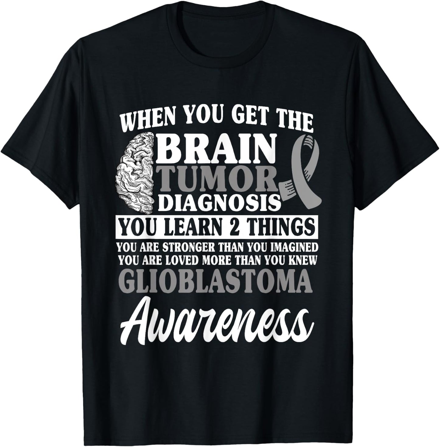 Glioblastoma Awareness GBM Advocate Astrocytoma Brain Tumor T-Shirt - T-Shirt | Black
