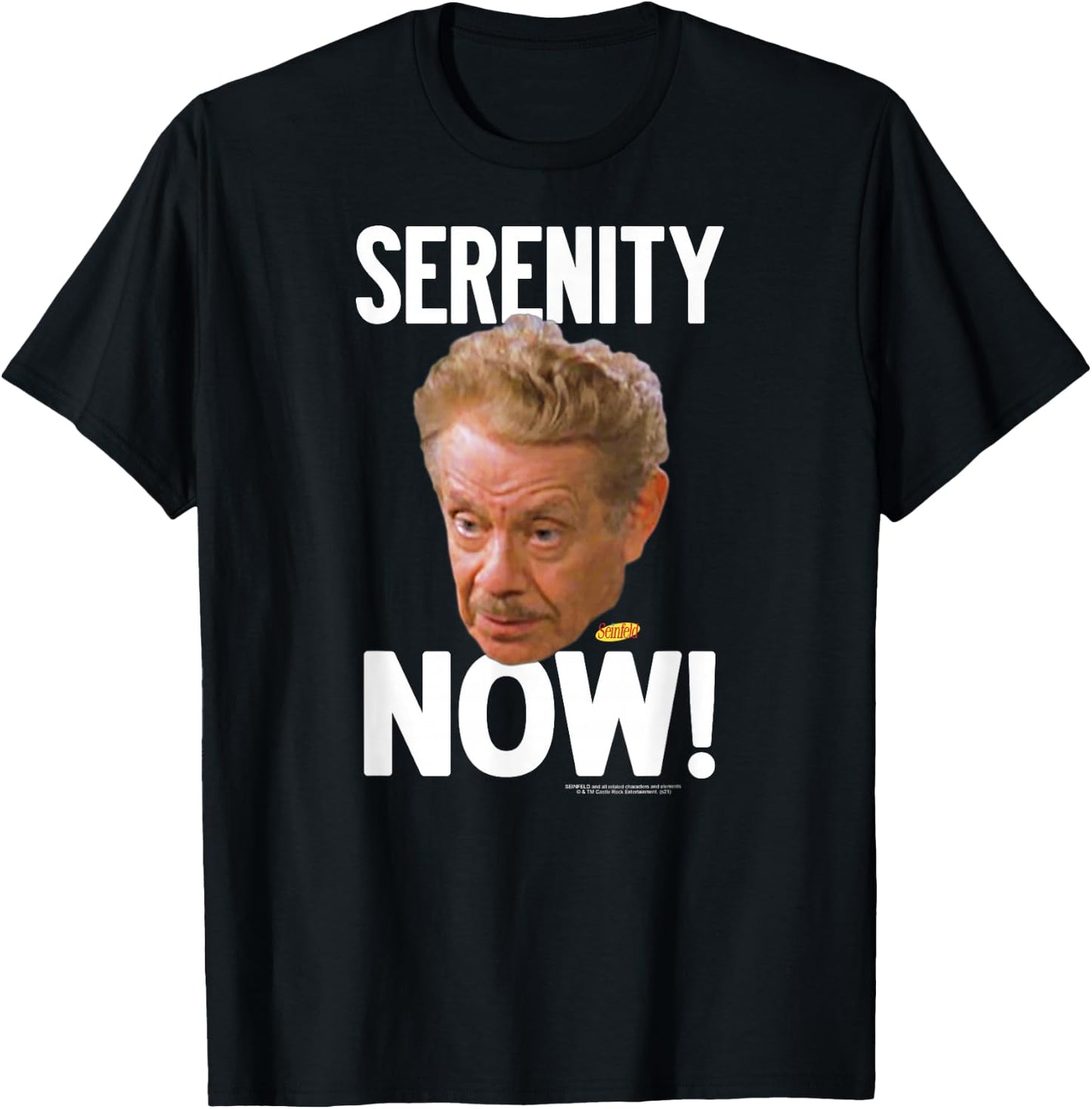 Seinfeld Serenity Now Frank Large Portrait Funny 90's Show T-Shirt - T-Shirt | Black