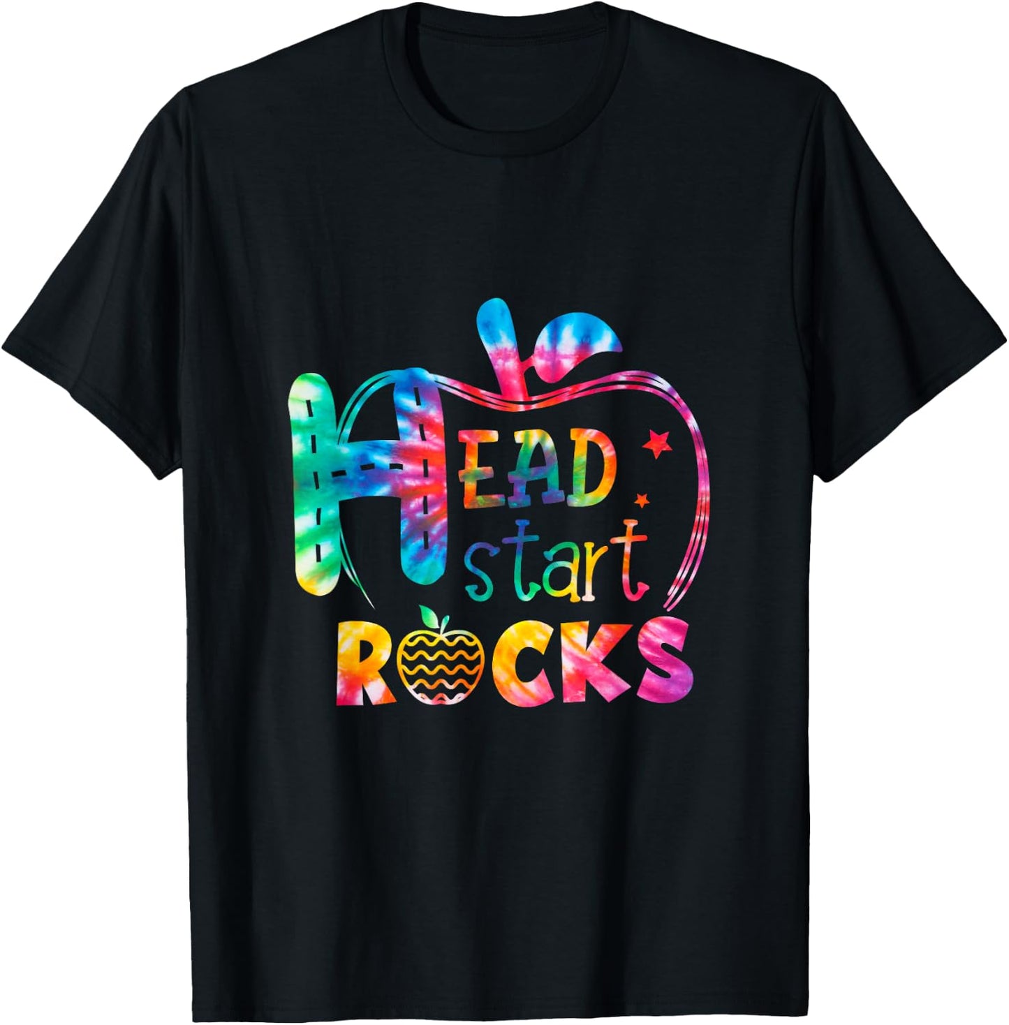 Hello Head Start Rock Tie Dye Back to School Teacher Women Kids T-Shirt - T-Shirt | Black
