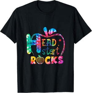 Hello Head Start Rock Tie Dye Back to School Teacher Women Kids T-Shirt - T-Shirt | Black