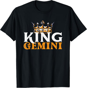 King Gemini - Astrologer Astrology Zodiac Sign Horoscope T-Shirt - T-Shirt | Black