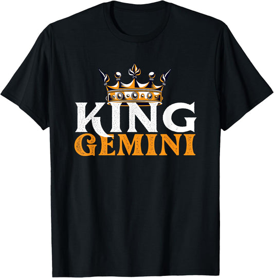 King Gemini - Astrologer Astrology Zodiac Sign Horoscope T-Shirt - T-Shirt | Black