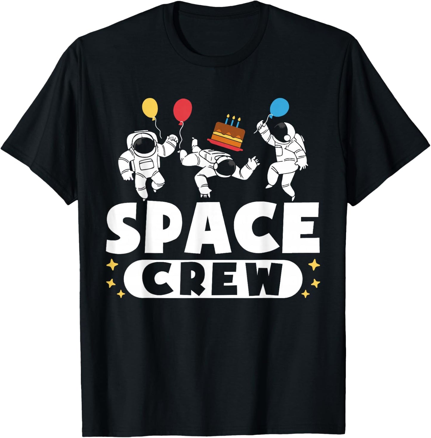 Space Crew Astronauts Birthday Party T-Shirt - T-Shirt | Black