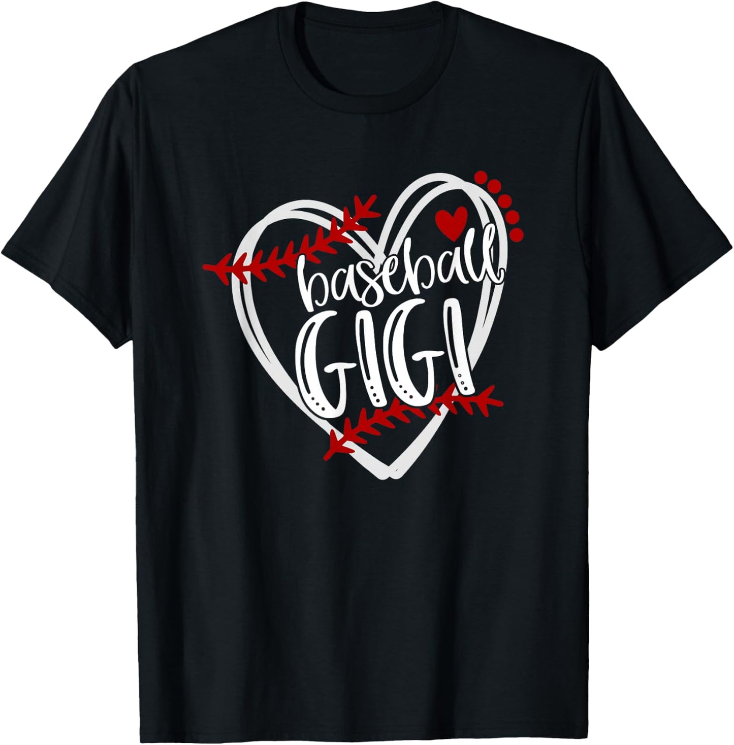 Baseball Heart GIGI Shirt Grandma Trendy T-Shirt - T-Shirt | Black