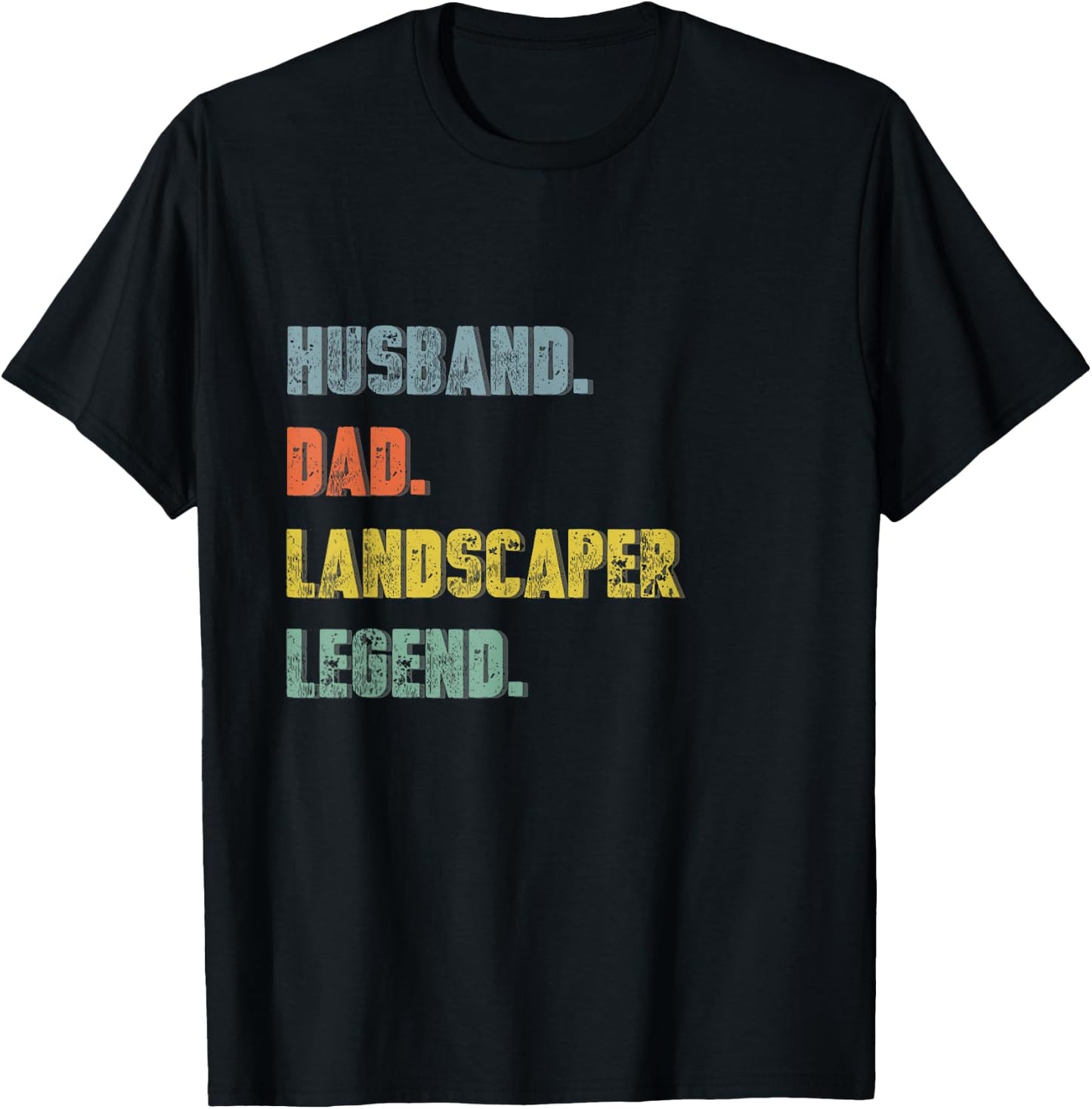 Husband Dad Landscaper Legend Vintage Father's Day T-Shirt - T-Shirt | Black