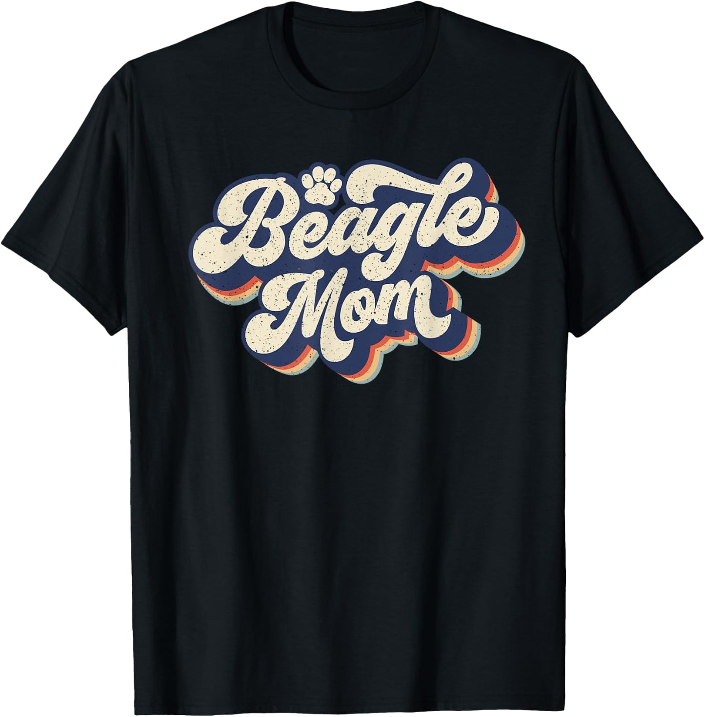 Vintage Mother's Day Gift Dog Lovers Groovy Beagle Mom T-Shirt - T-Shirt | Black