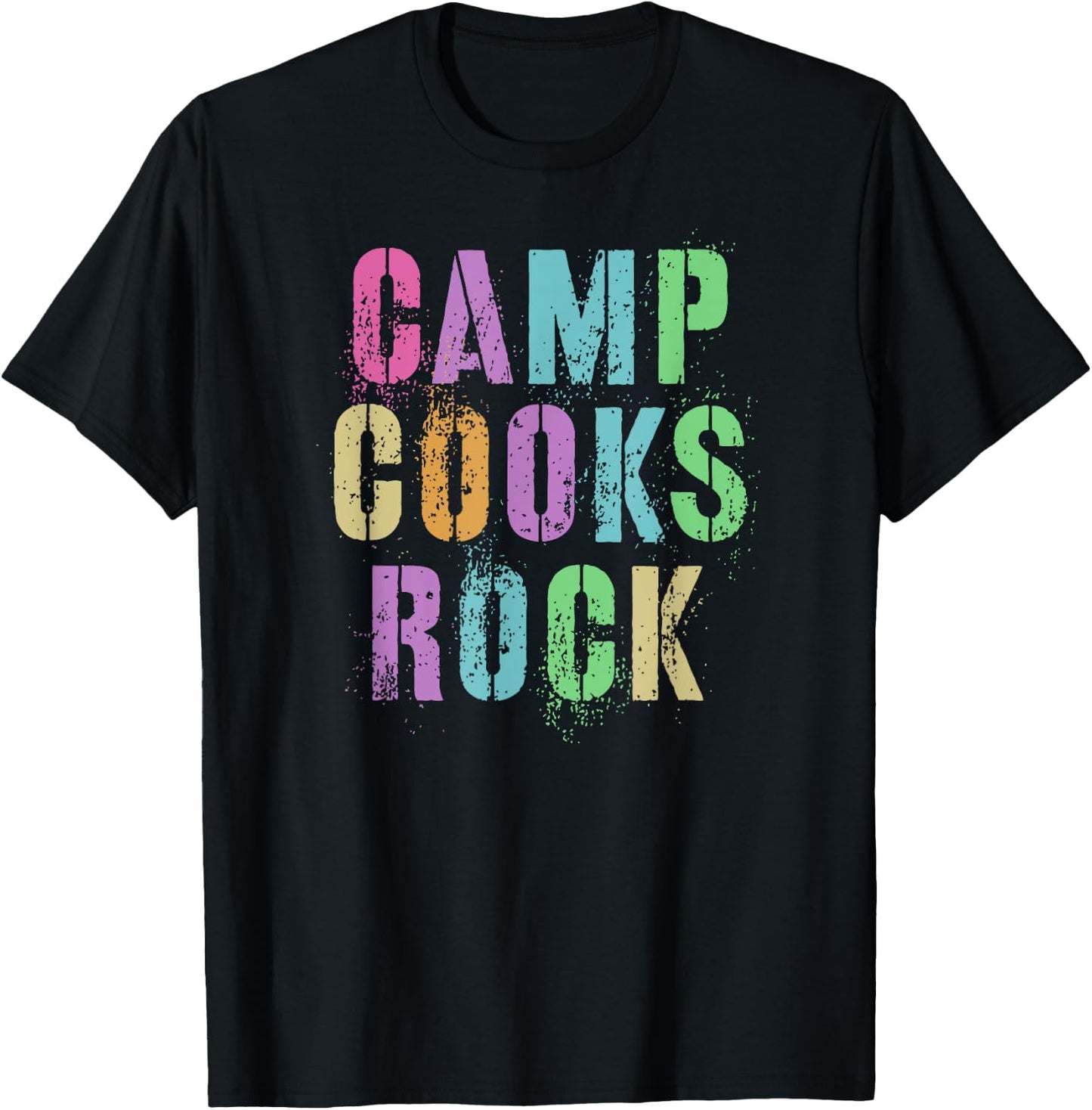 CAMP COOKS ROCKS Funny Campground Chef Crew Campsite Kitchen T-Shirt - T-Shirt | Black