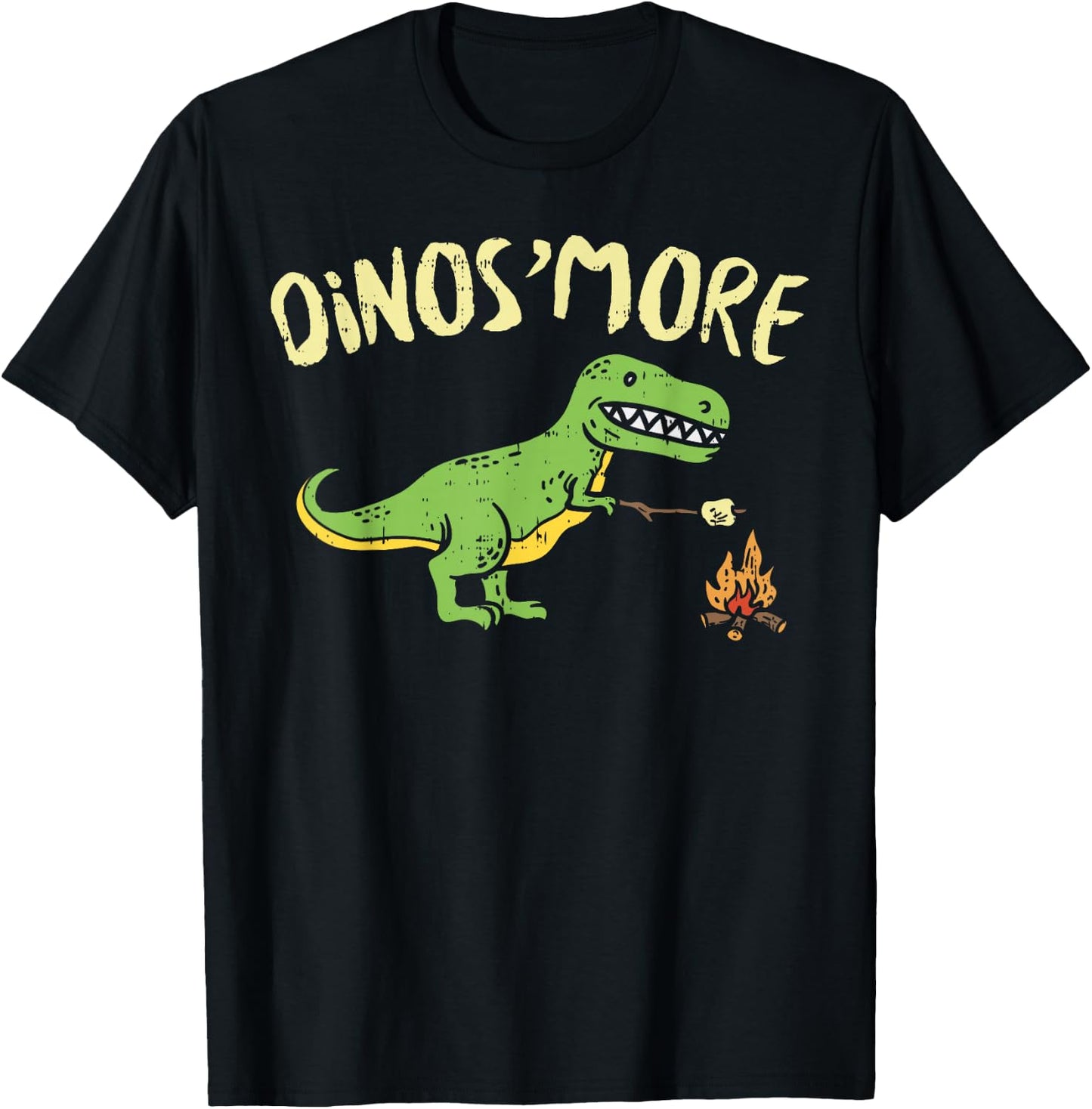 Dinosmore Funny Dino Smore Camping Dinosaur Camp Camper Gift T-Shirt - T-Shirt | Black