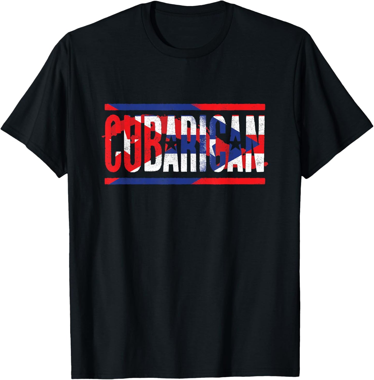 Funny Cuba Lover Graphic Men Kids Cubarican T-Shirt - T-Shirt | Black