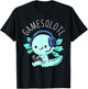 Otaku Lifestyle Threads Shirt Co. Gamesolotl Axolotl Gamer Anime Gifts Kawaii Boys Girls , Black T-Shirt - T-Shirt | Black