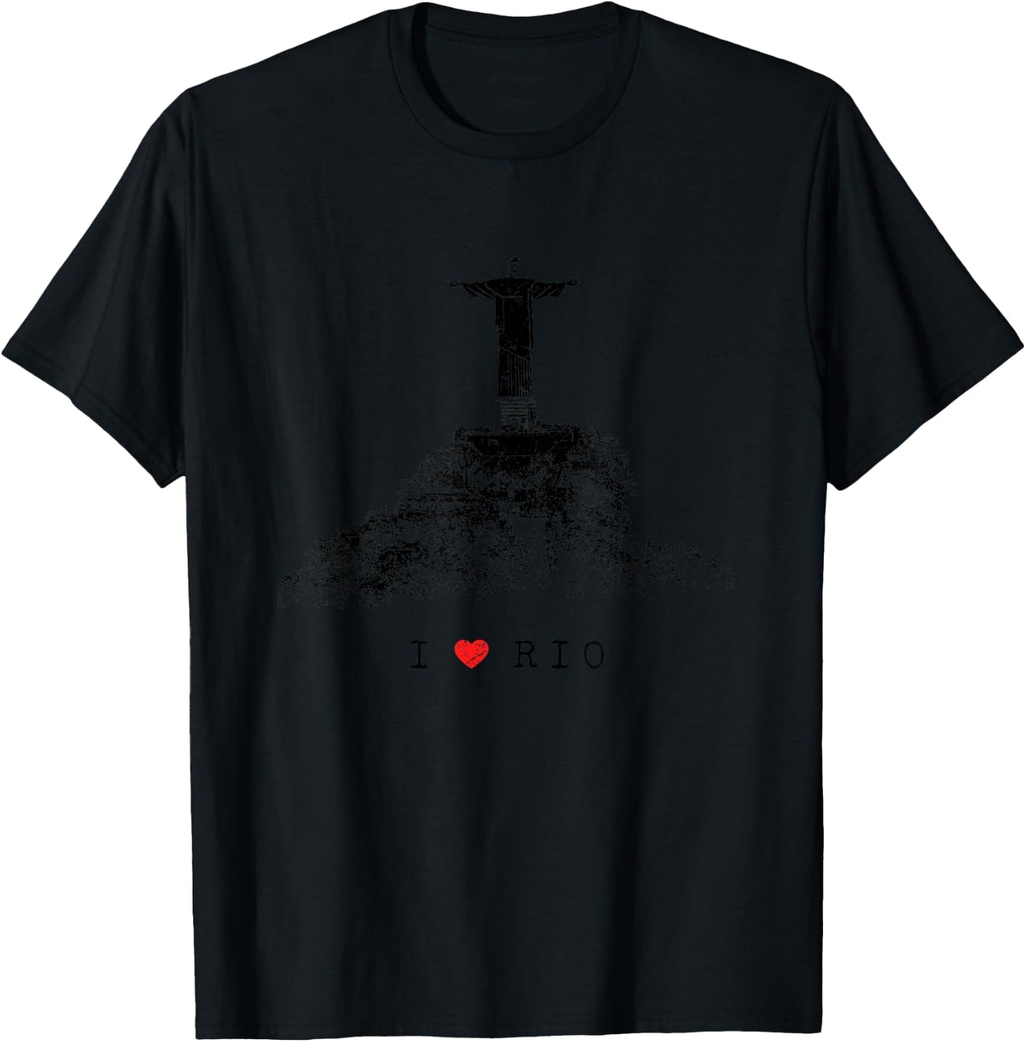 Rio de Janeiro Skyline Statue of Jesus Christ Brazil Love T-Shirt - T-Shirt | Black