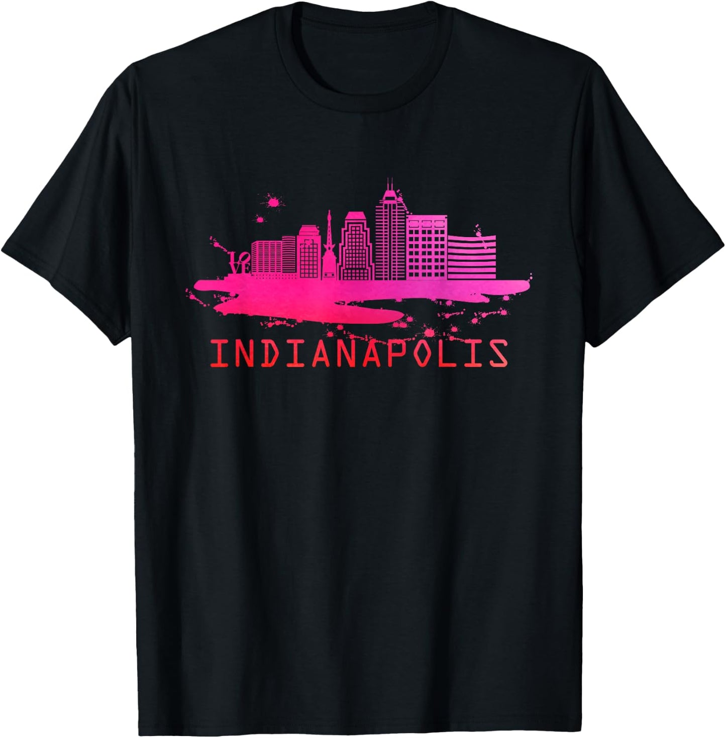 Modern Indianapolis Cityscape Souvenir - Indianapolis T-Shirt - T-Shirt | Black