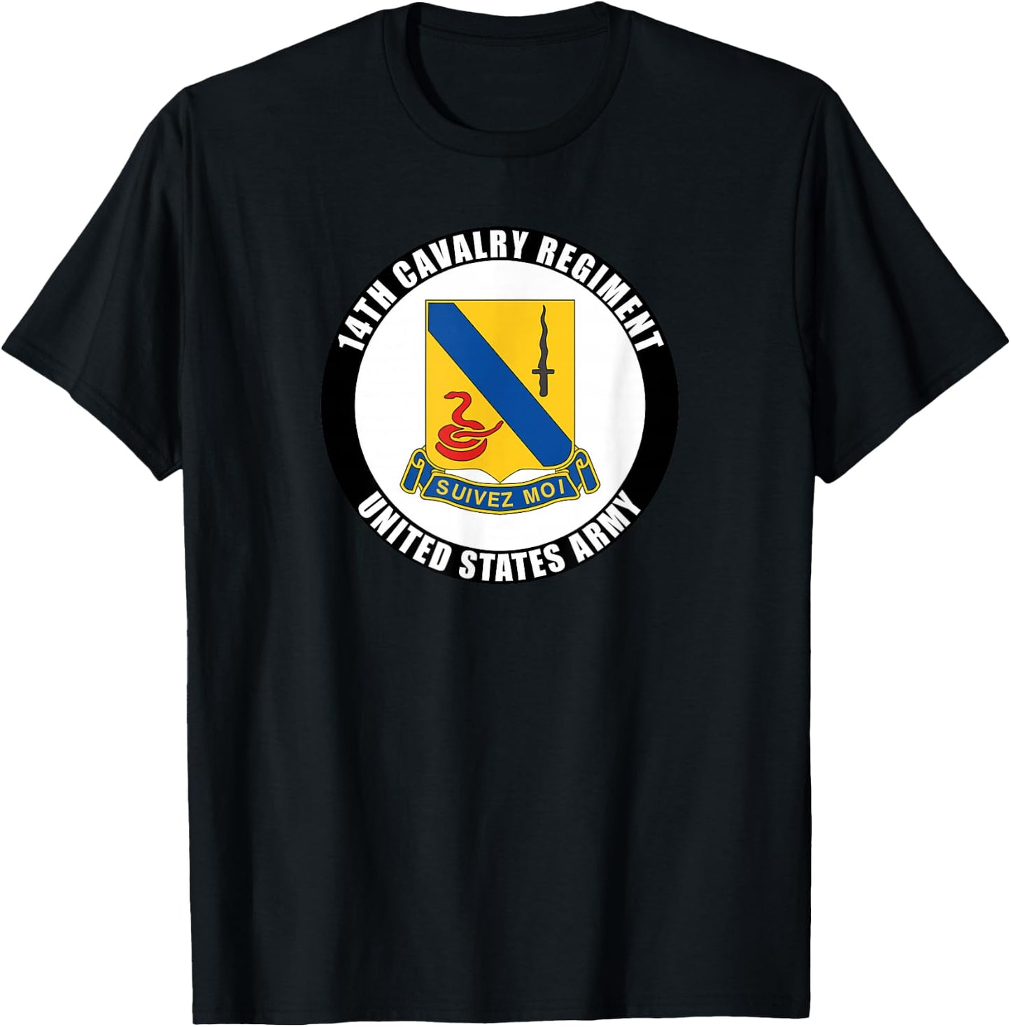 14th Cavalry Regiment United States Army Veteran Military T-Shirt - T-Shirt | Black