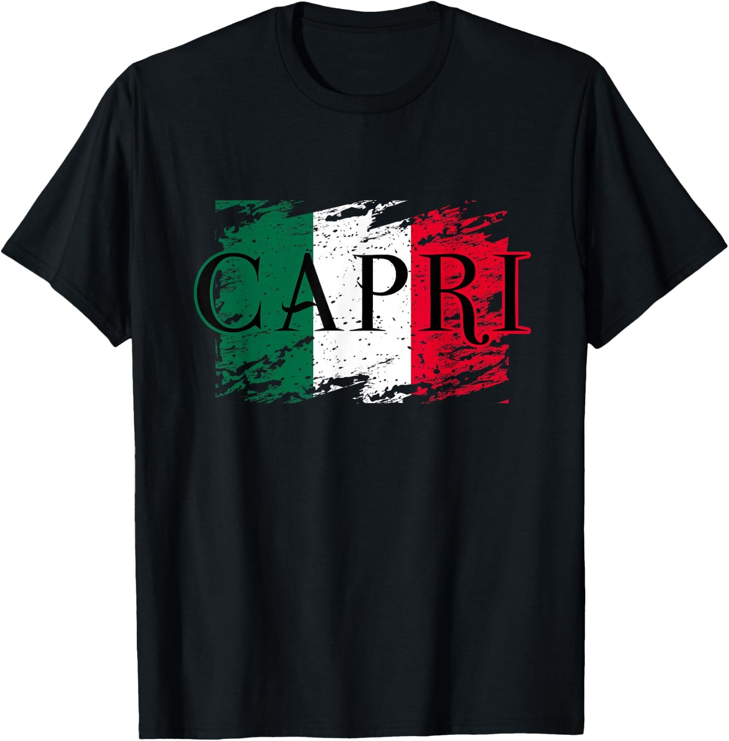 Europe Italy Vacation Travel Capri Italian Flag T-Shirt - T-Shirt | Black