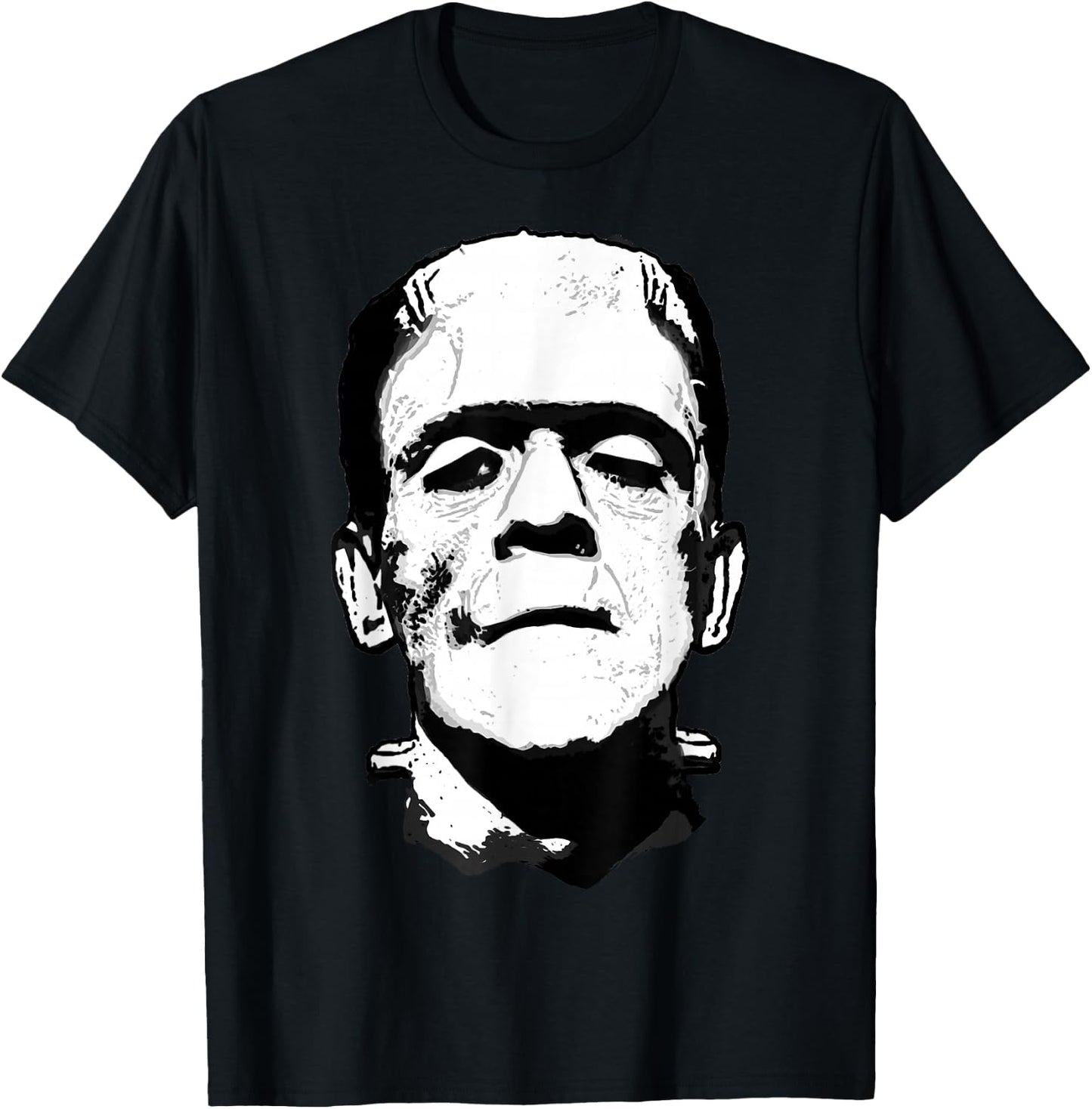 Halloween Frankenstein Monster Black and White T-Shirt - T-Shirt | Black