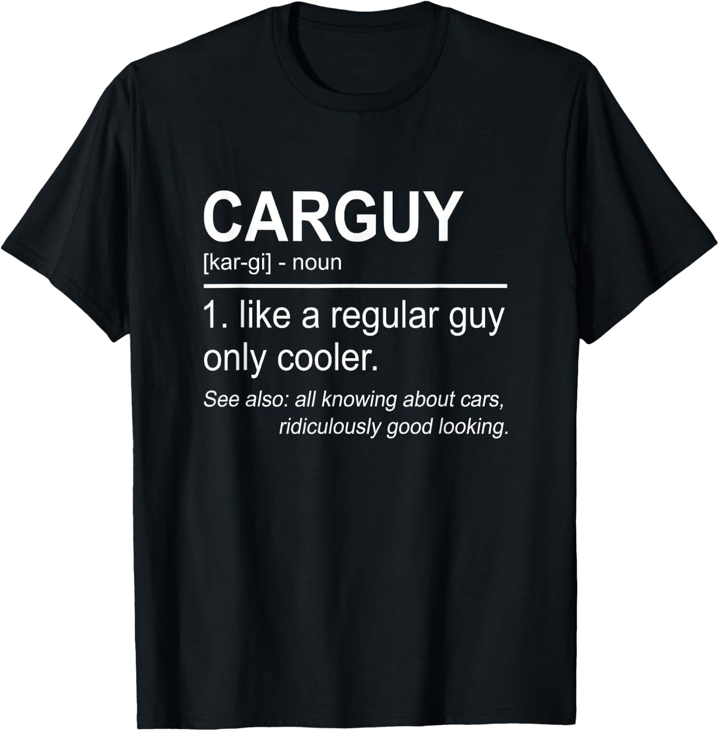Car Guy Noun Definition Car Enthusiast Motorsport Cars T-Shirt - T-Shirt | Black