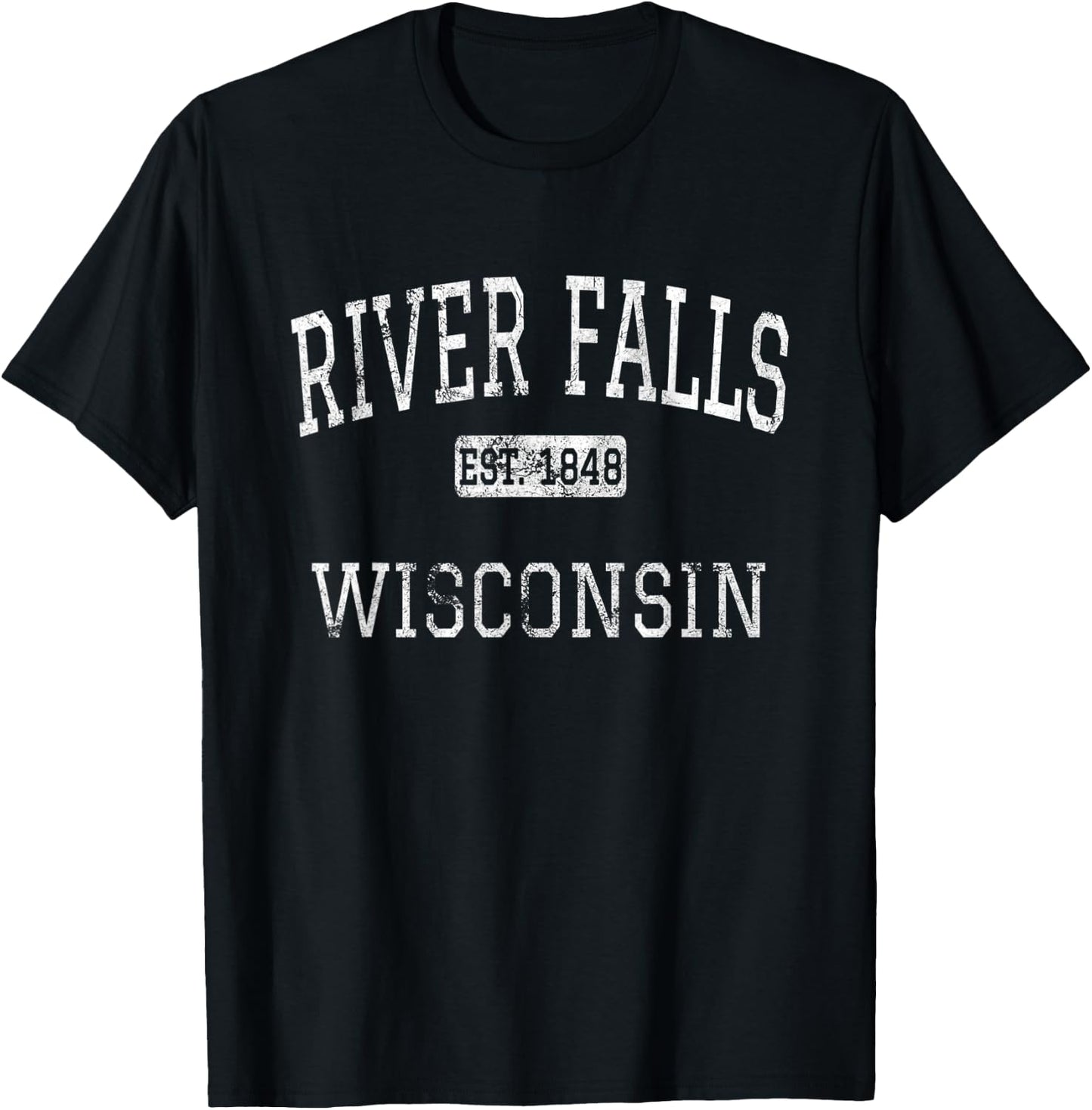 River Falls Wisconsin WI Vintage T-Shirt - T-Shirt | Black